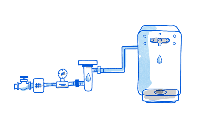 Schéma d'installation fontaine à eau (C) CASTALIE