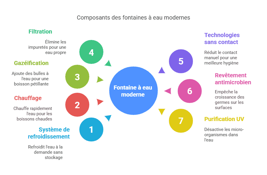 Composants des fontaines à eau